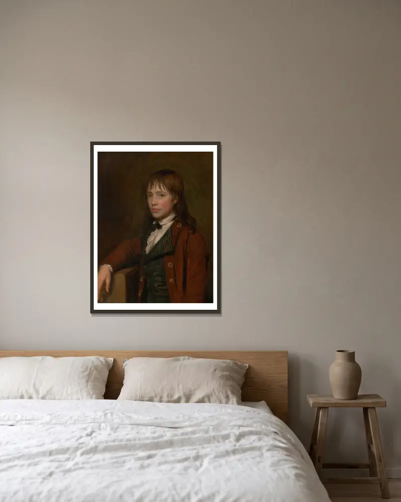 Thomas Abraham Of Gurrington, Devon av John Opie inramad på en vägg