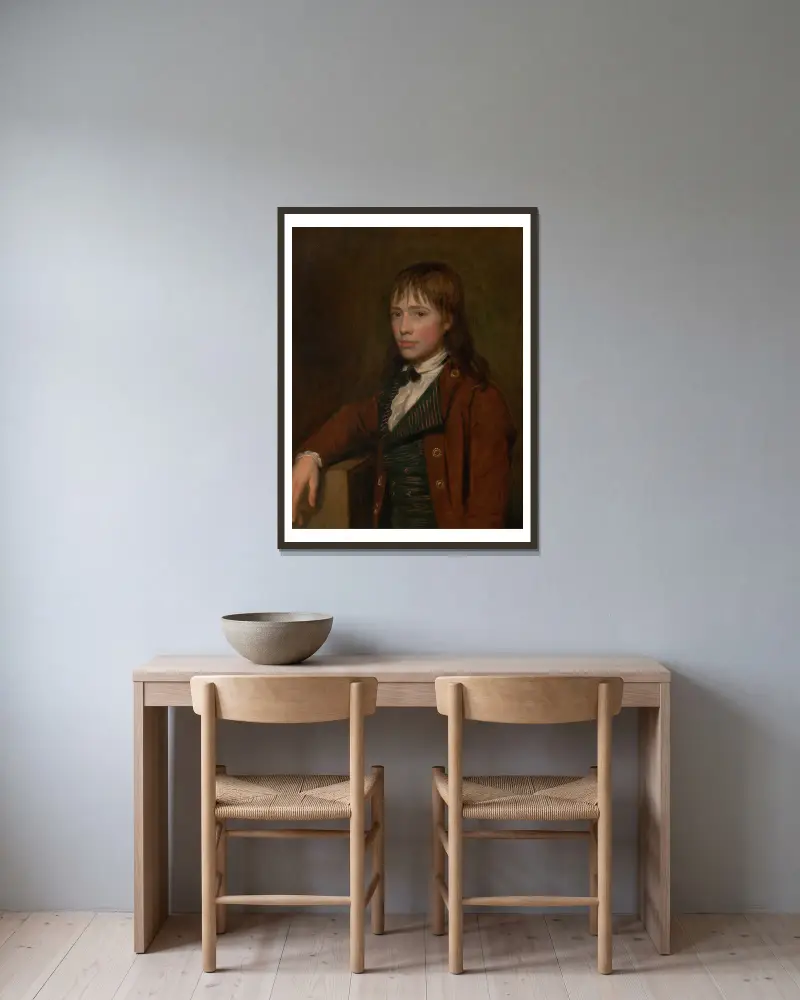 Thomas Abraham Of Gurrington, Devon av John Opie inramad på en vägg
