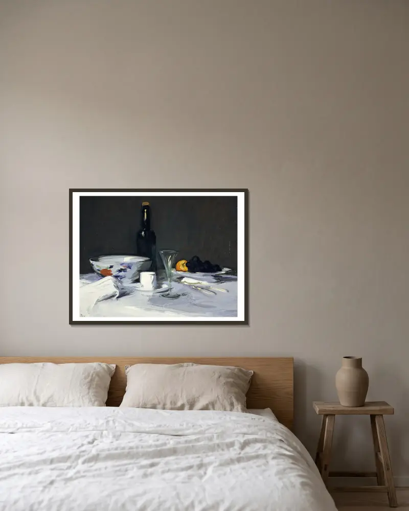 Černá láhev, Samuel John Peploe v rámu na stěně