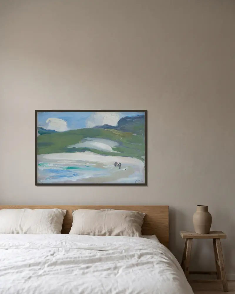 The Sands, Barra av Samuel John Peploe inramad på en vägg