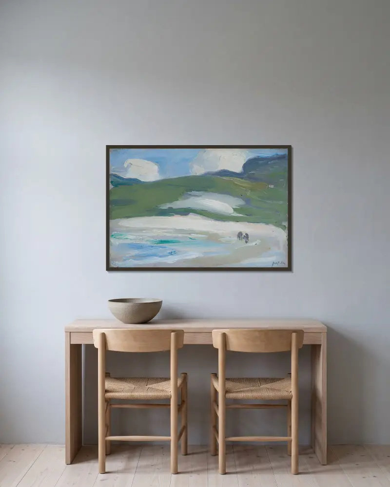 The Sands, Barra av Samuel John Peploe inramad på en vägg