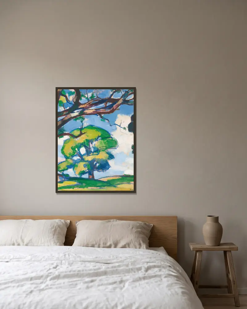 Bäume, Douglas Hall von Samuel John Peploe gerahmt an einer Wand