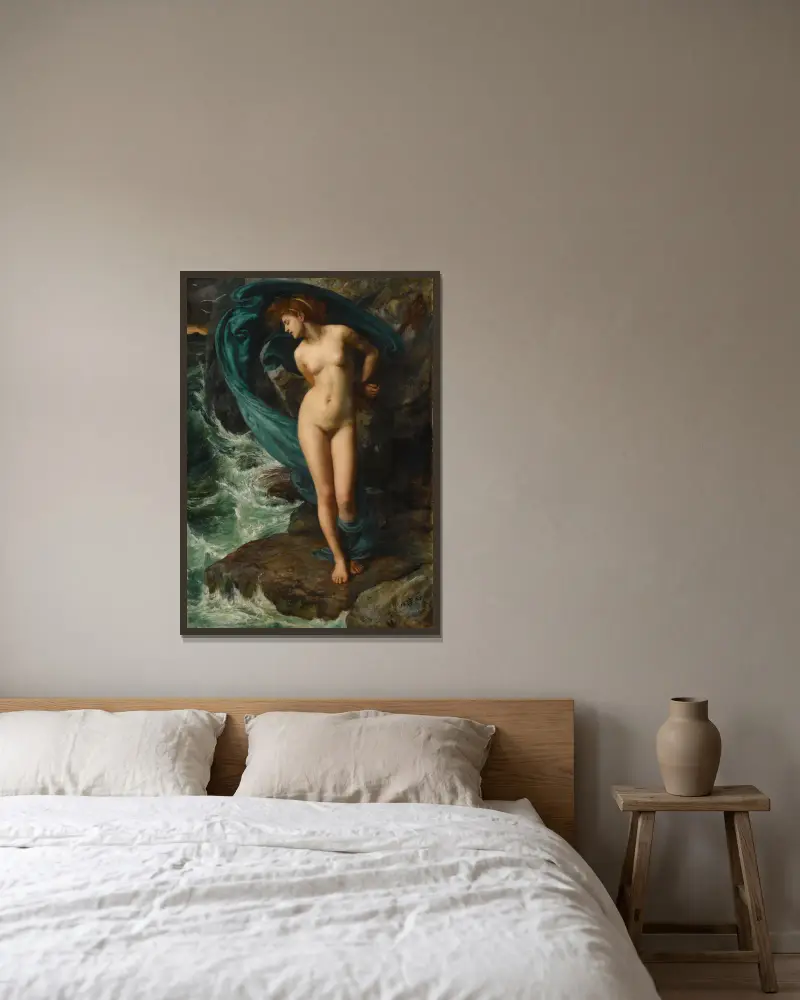 Andromeda von Edward John Poynter gerahmt an einer Wand