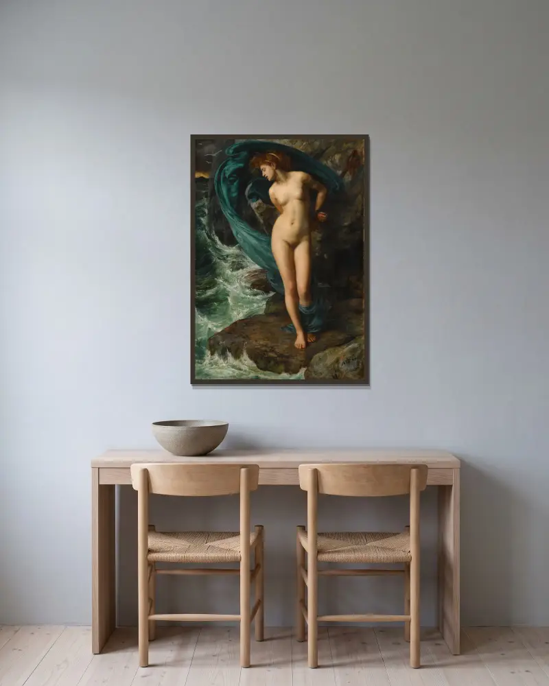 Andromeda von Edward John Poynter gerahmt an einer Wand