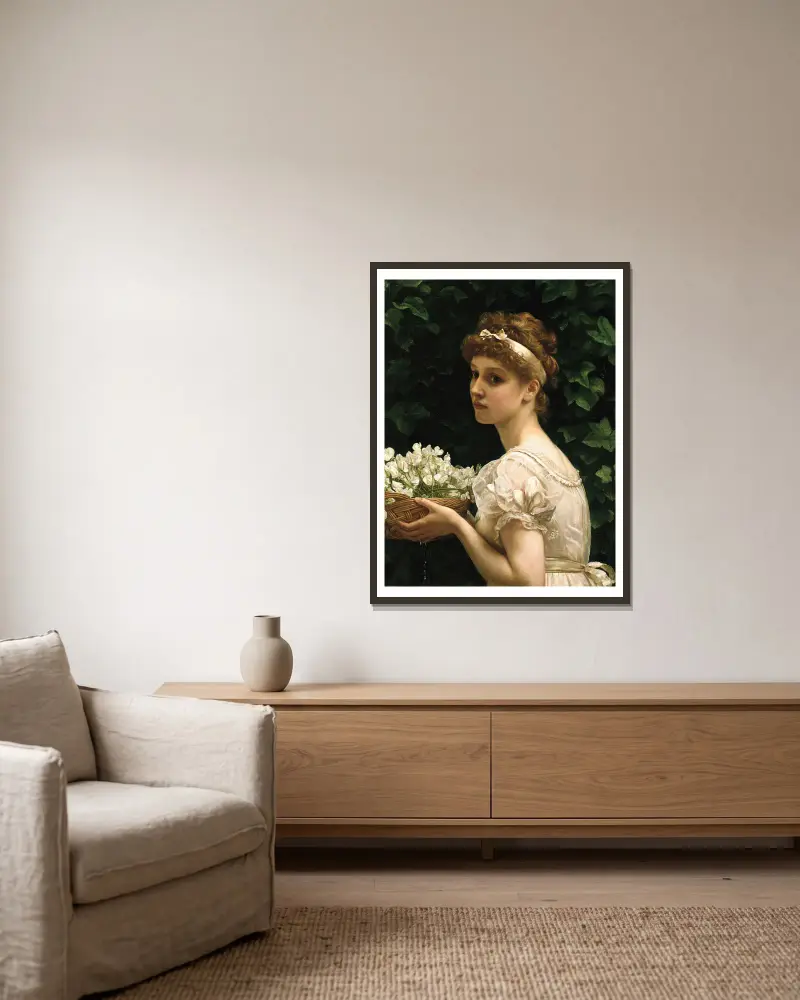 Kwiaty grochu, Edward John Poynter w ramie na ścianie