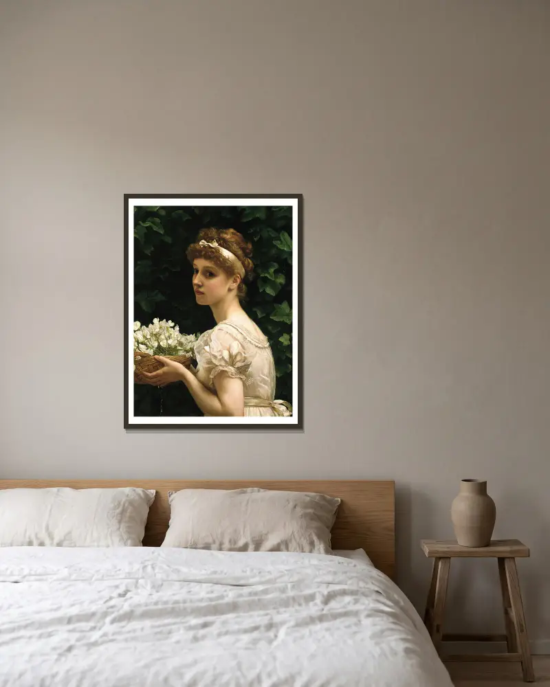 Kwiaty grochu, Edward John Poynter w ramie na ścianie