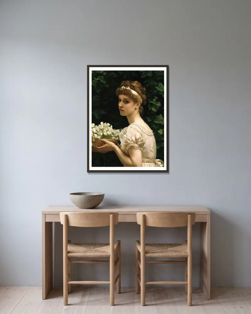 Kwiaty grochu, Edward John Poynter w ramie na ścianie