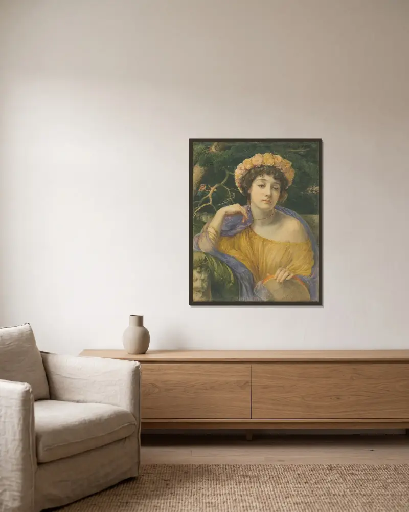 Die Tänzerin von Edward John Poynter gerahmt an einer Wand