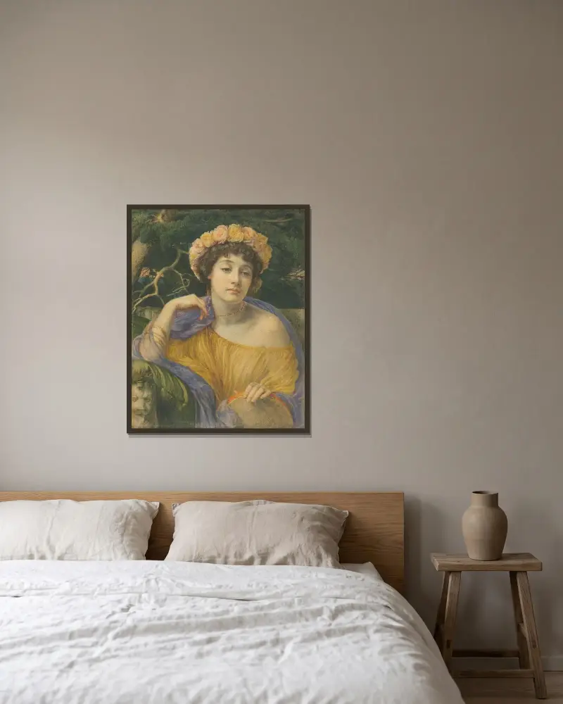 Die Tänzerin von Edward John Poynter gerahmt an einer Wand