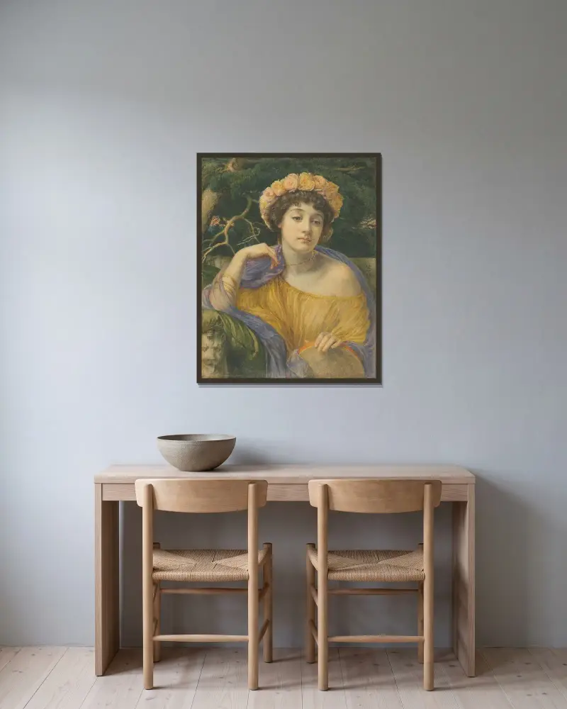 Die Tänzerin von Edward John Poynter gerahmt an einer Wand
