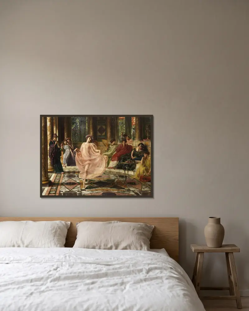 Den joniska dansen av Edward John Poynter inramad på en vägg