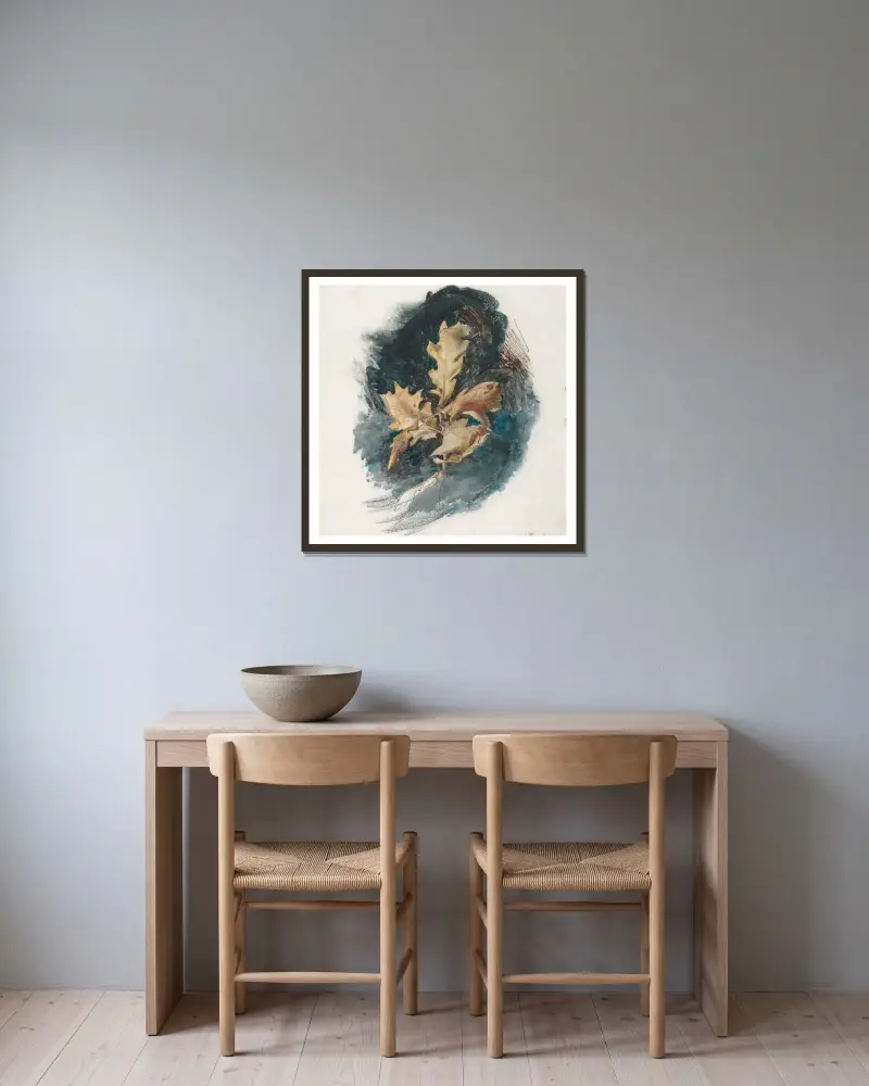 Studium liścia dębu, John Ruskin w ramie na ścianie