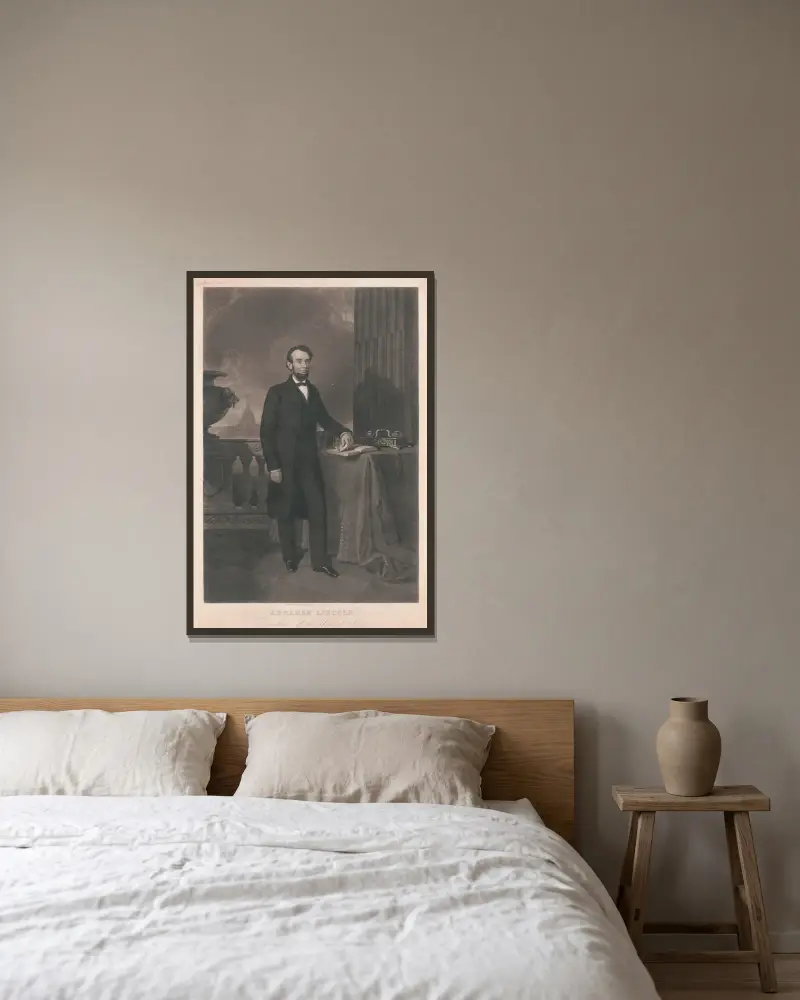 Abraham Lincoln – USA:s president – nr 1 av John Sartain inramad på en vägg