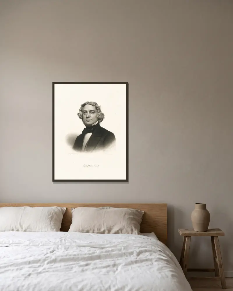 Charles Dexter Cleveland av John Sartain inramad på en vägg
