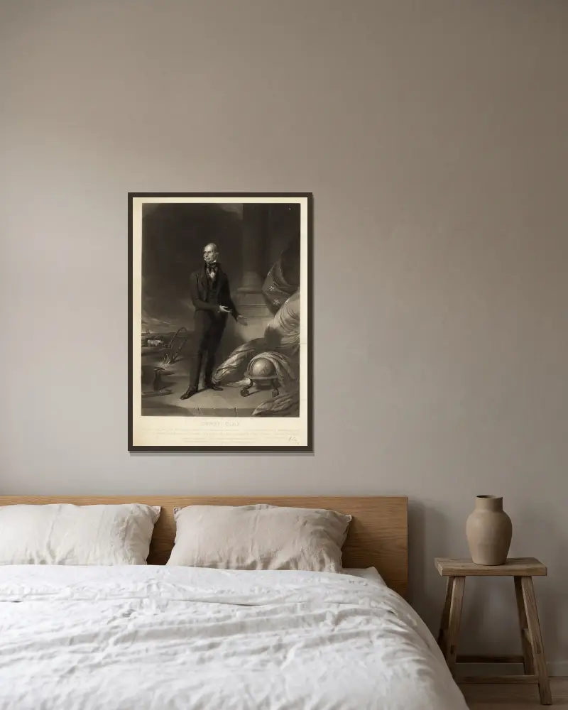 Henry Clay, 1843, John Sartain w ramie na ścianie