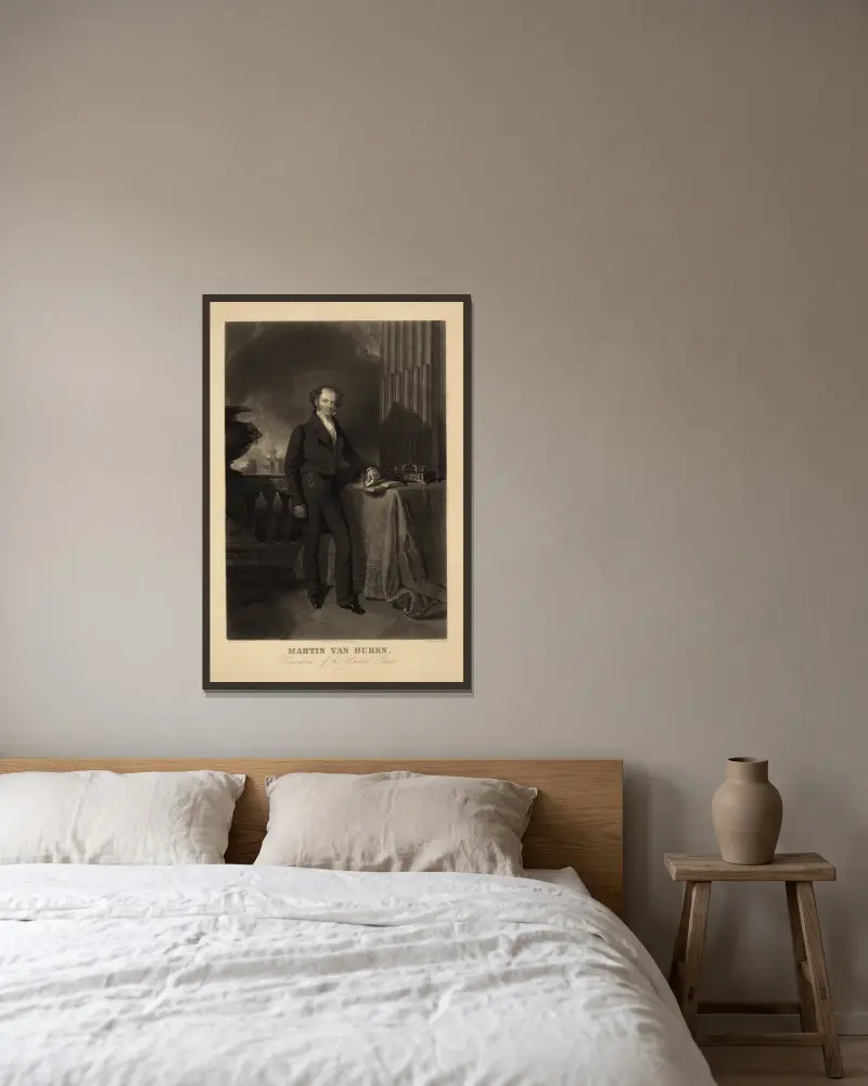 Martin Van Buren, president of the United States av John Sartain inramad på en vägg