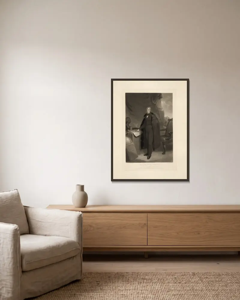 William Henry Harrison – Late President of the United States av John Sartain inramad på en vägg