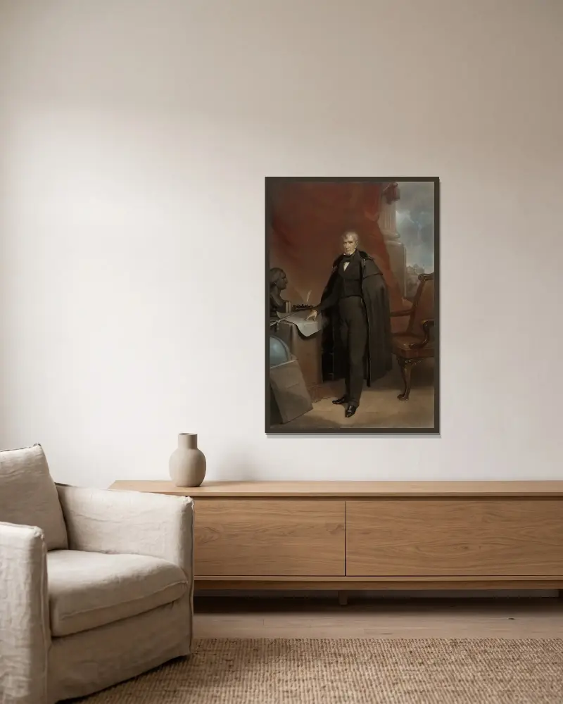 William Henry Harrison, John Sartain v rámu na stěně