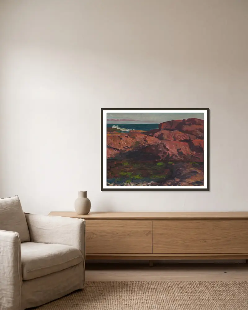 Rote Felsen, Nachmittag – Gloucester von John Sloan gerahmt an einer Wand