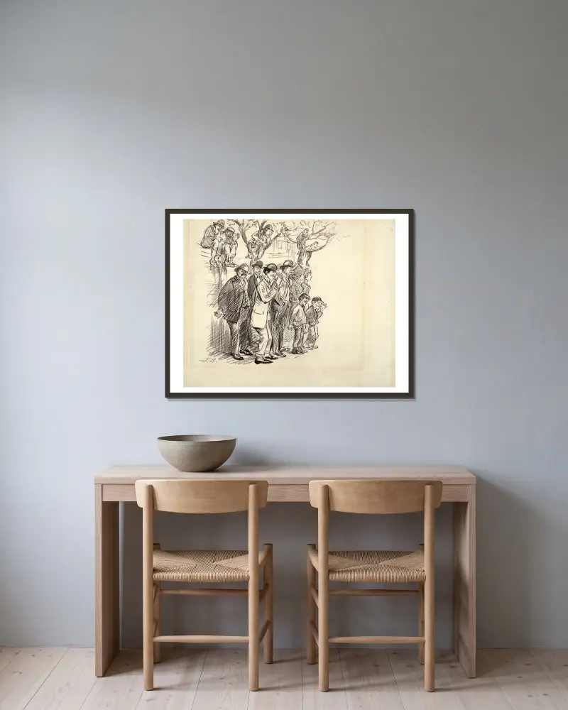 ”Tee hee”-pojkar – födda med rösträtt och en viss känsla för det löjliga av John Sloan inramad på en vägg