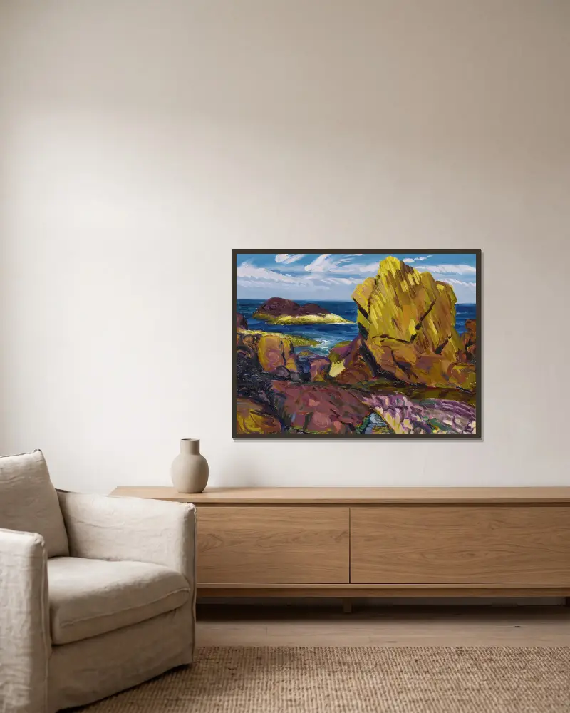 Gelber Felsen, Gloucester von John Sloan gerahmt an einer Wand