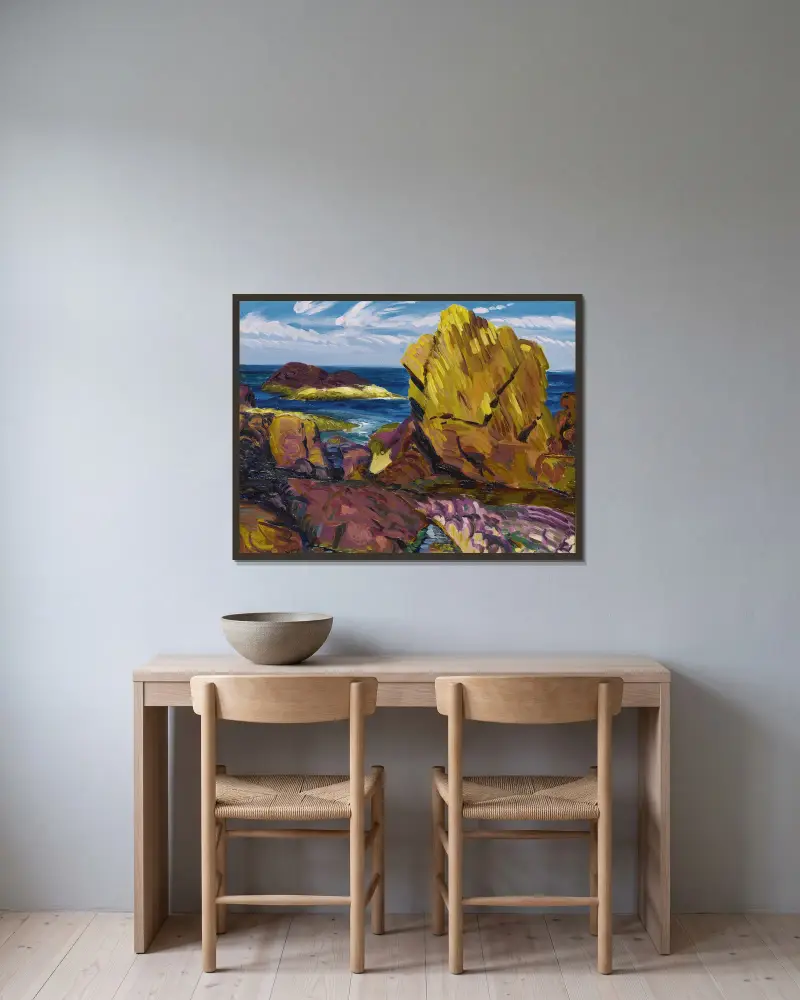 Gelber Felsen, Gloucester von John Sloan gerahmt an einer Wand