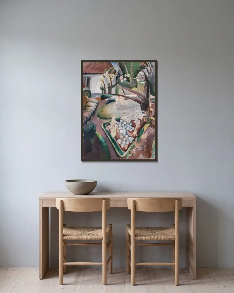 Garden av John Sten inramad på en vägg
