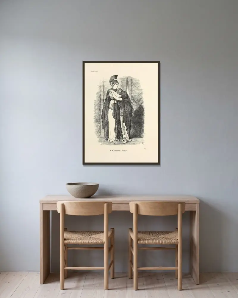 En gemensam sorg av Sir John Tenniel inramad på en vägg