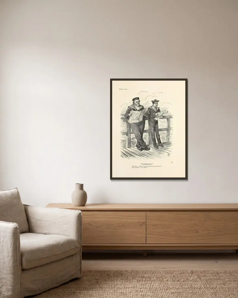 Confidences, Sir John Tenniel w ramie na ścianie