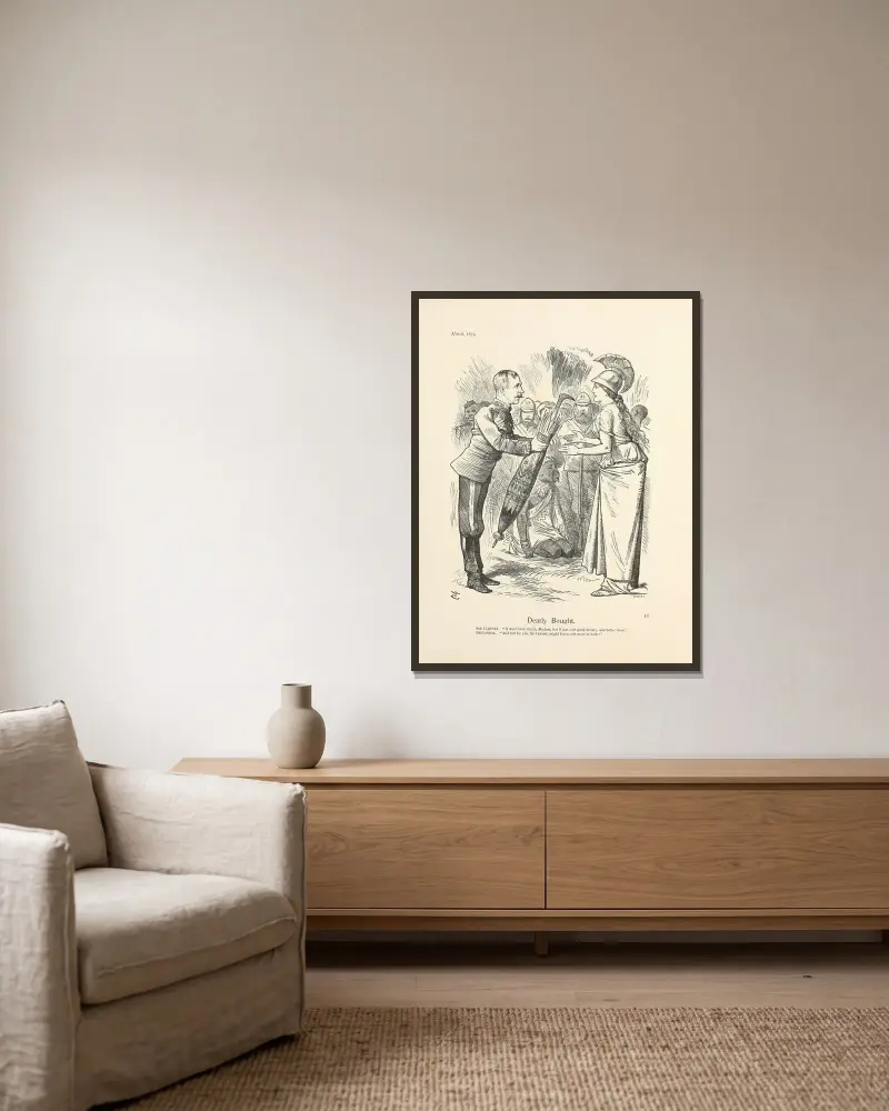 Dearly Bought, Sir John Tenniel w ramie na ścianie