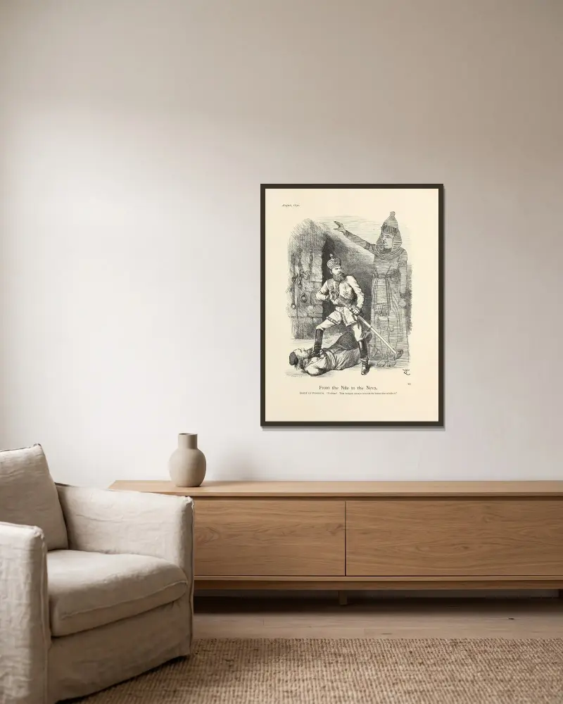 Från Nilen till Neva av Sir John Tenniel inramad på en vägg