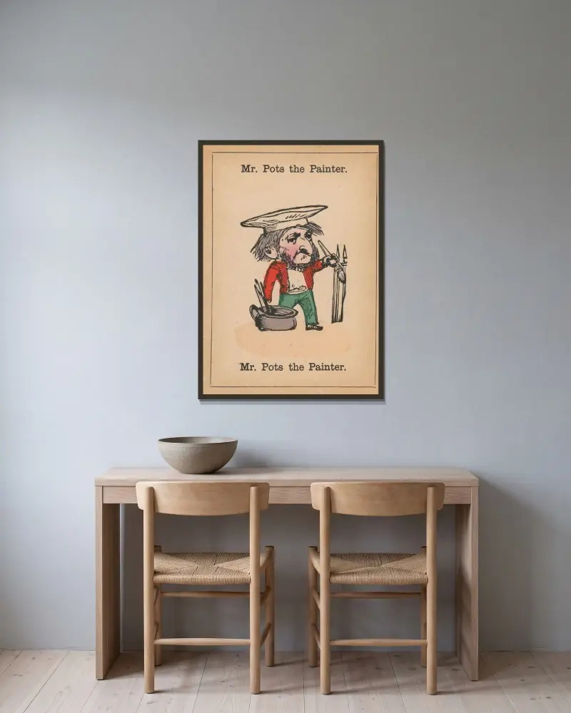 Glückliche Familien Taf. 29 von Sir John Tenniel gerahmt an einer Wand