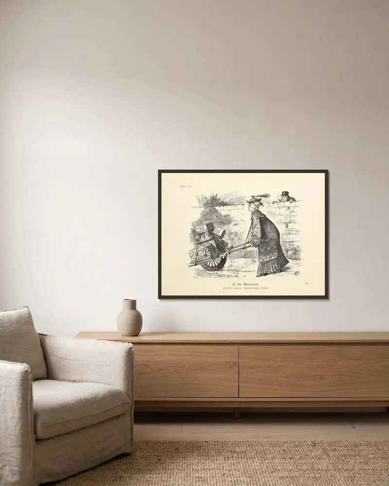 I rörelse av Sir John Tenniel inramad på en vägg