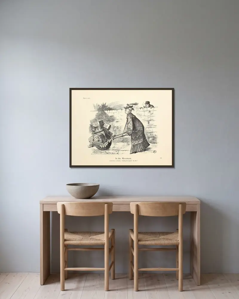 I rörelse av Sir John Tenniel inramad på en vägg