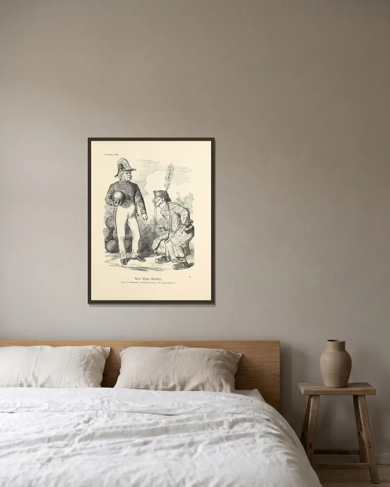 New Elgin Marbles av Sir John Tenniel inramad på en vägg