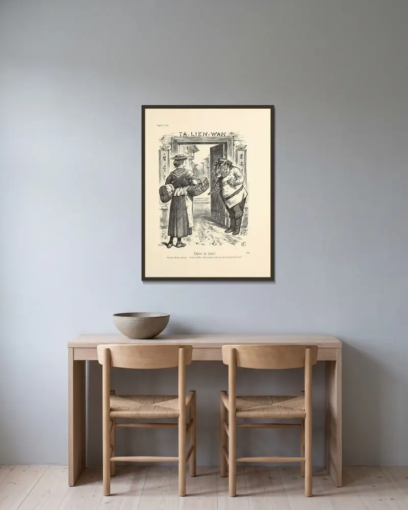 Open at Last!, Sir John Tenniel w ramie na ścianie
