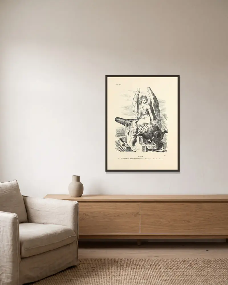 Peace av Sir John Tenniel inramad på en vägg