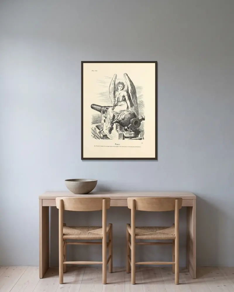 Peace av Sir John Tenniel inramad på en vägg