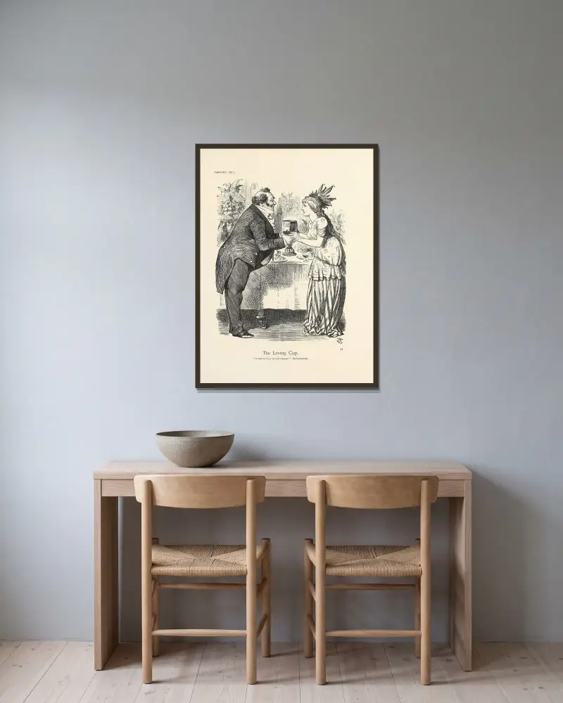 The Loving Cup av Sir John Tenniel inramad på en vägg