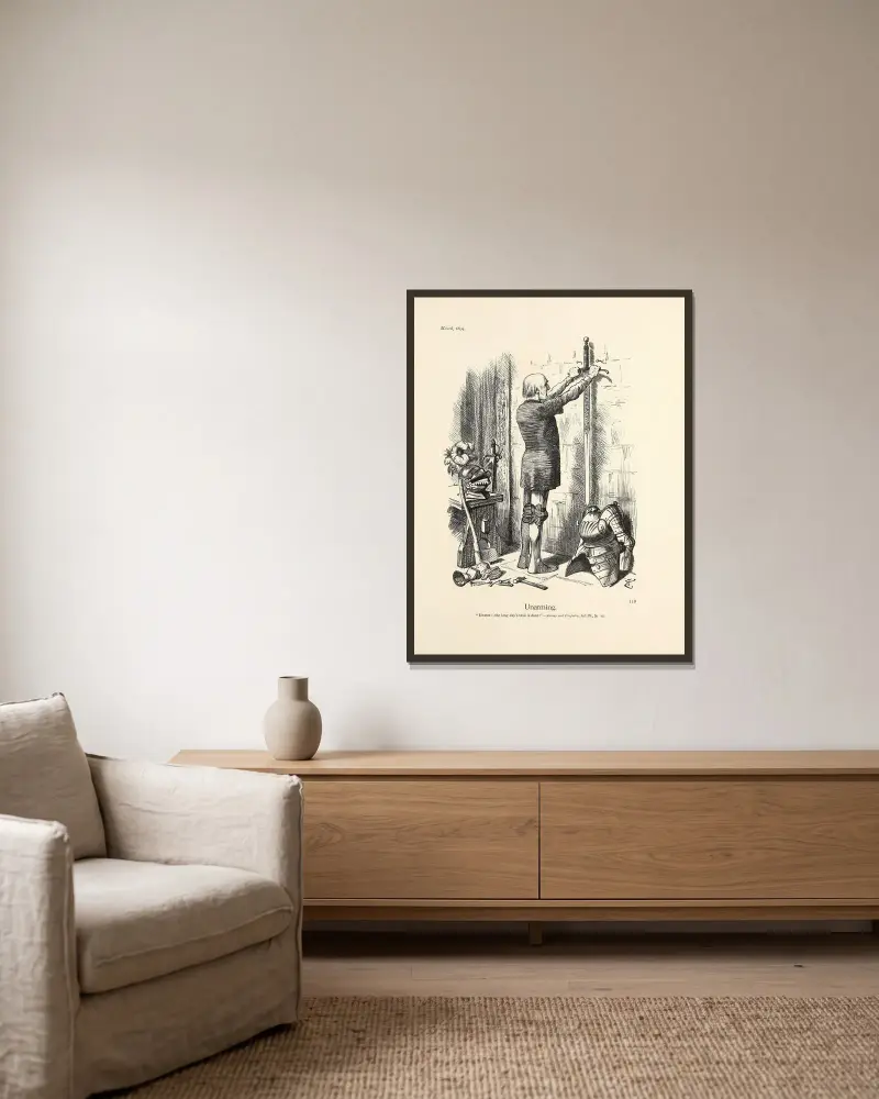 Unarming von Sir John Tenniel gerahmt an einer Wand
