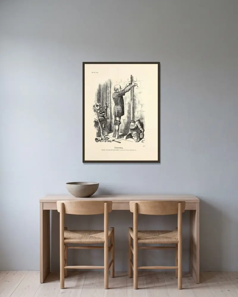 Unarming von Sir John Tenniel gerahmt an einer Wand