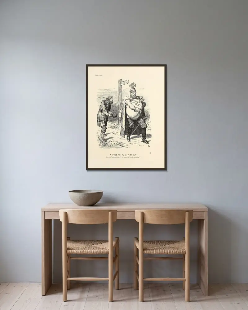 Vad ska han göra med det av Sir John Tenniel inramad på en vägg