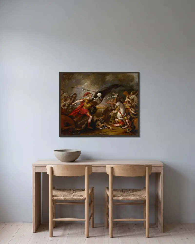 Jozue pod Aj – ze Śmiercią u boku, John Trumbull w ramie na ścianie