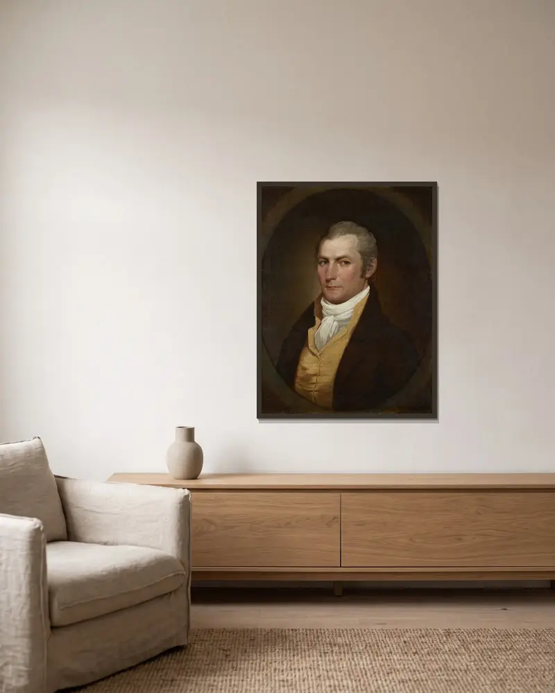 Portrait of a Man av John Trumbull inramad på en vägg