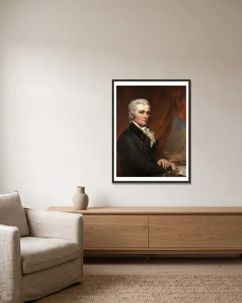 Autoportrét, John Trumbull v rámu na stěně