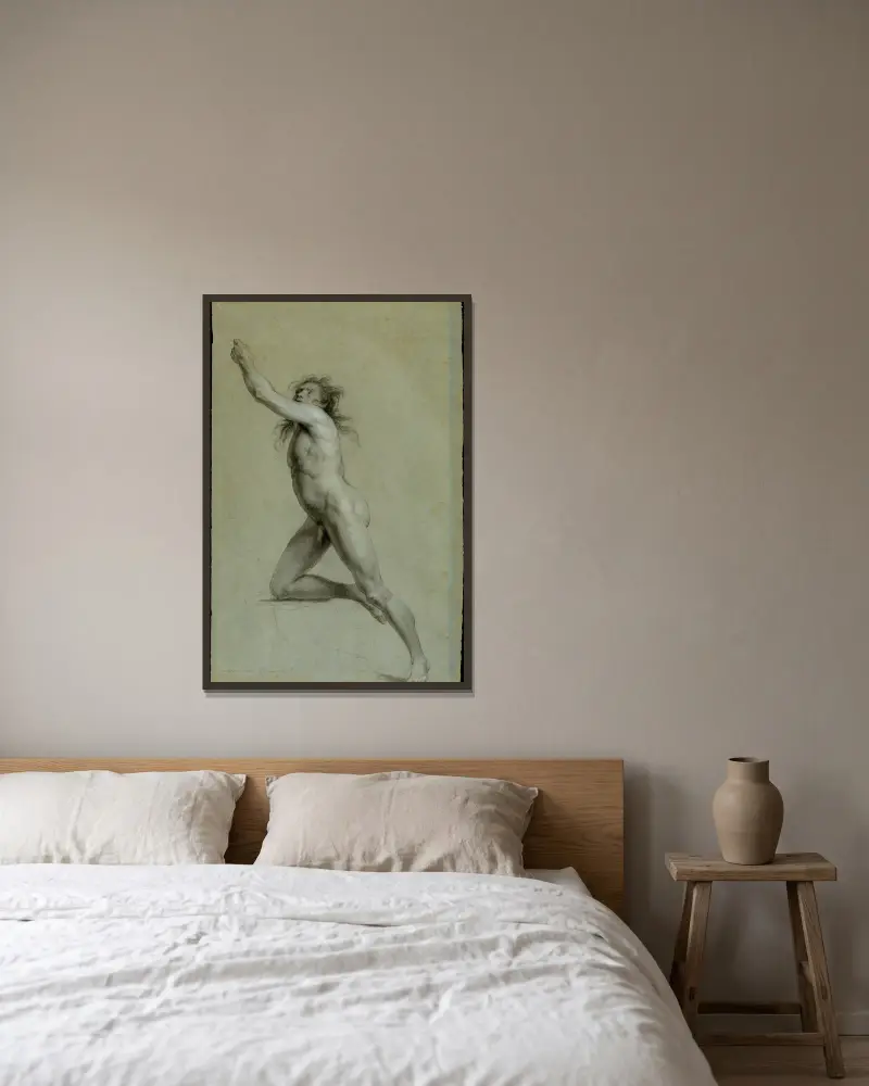 Studium z żywego modela; akt męski, John Trumbull w ramie na ścianie