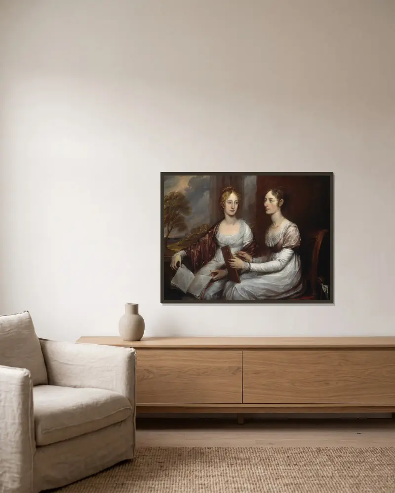 The Misses Mary and Hannah Murray av John Trumbull inramad på en vägg