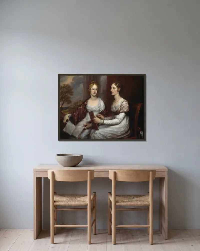 The Misses Mary and Hannah Murray av John Trumbull inramad på en vägg