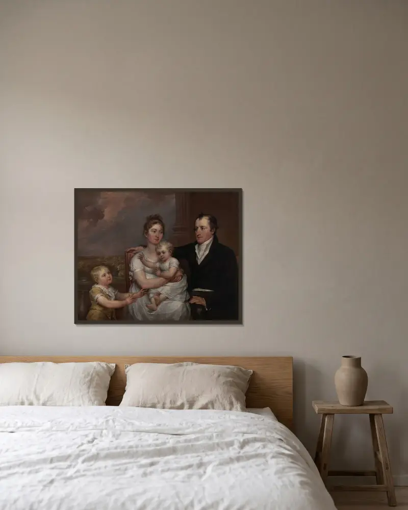 The Vernet Family av John Trumbull inramad på en vägg