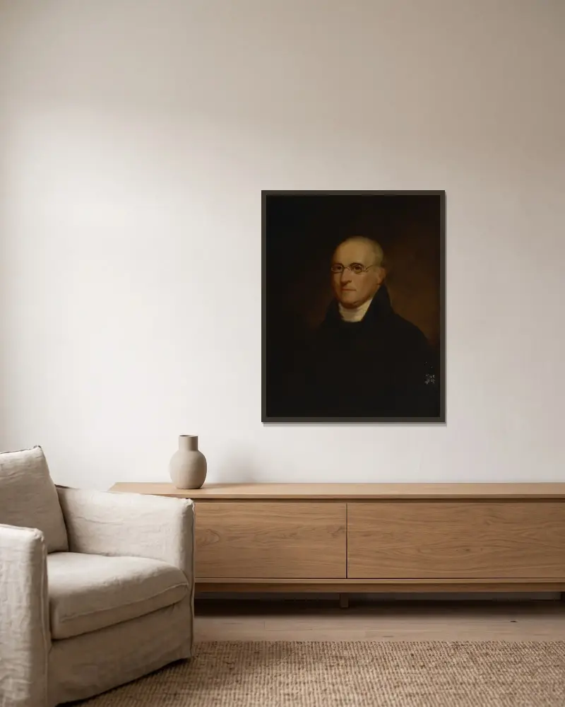 Timothy Dwight av John Trumbull inramad på en vägg